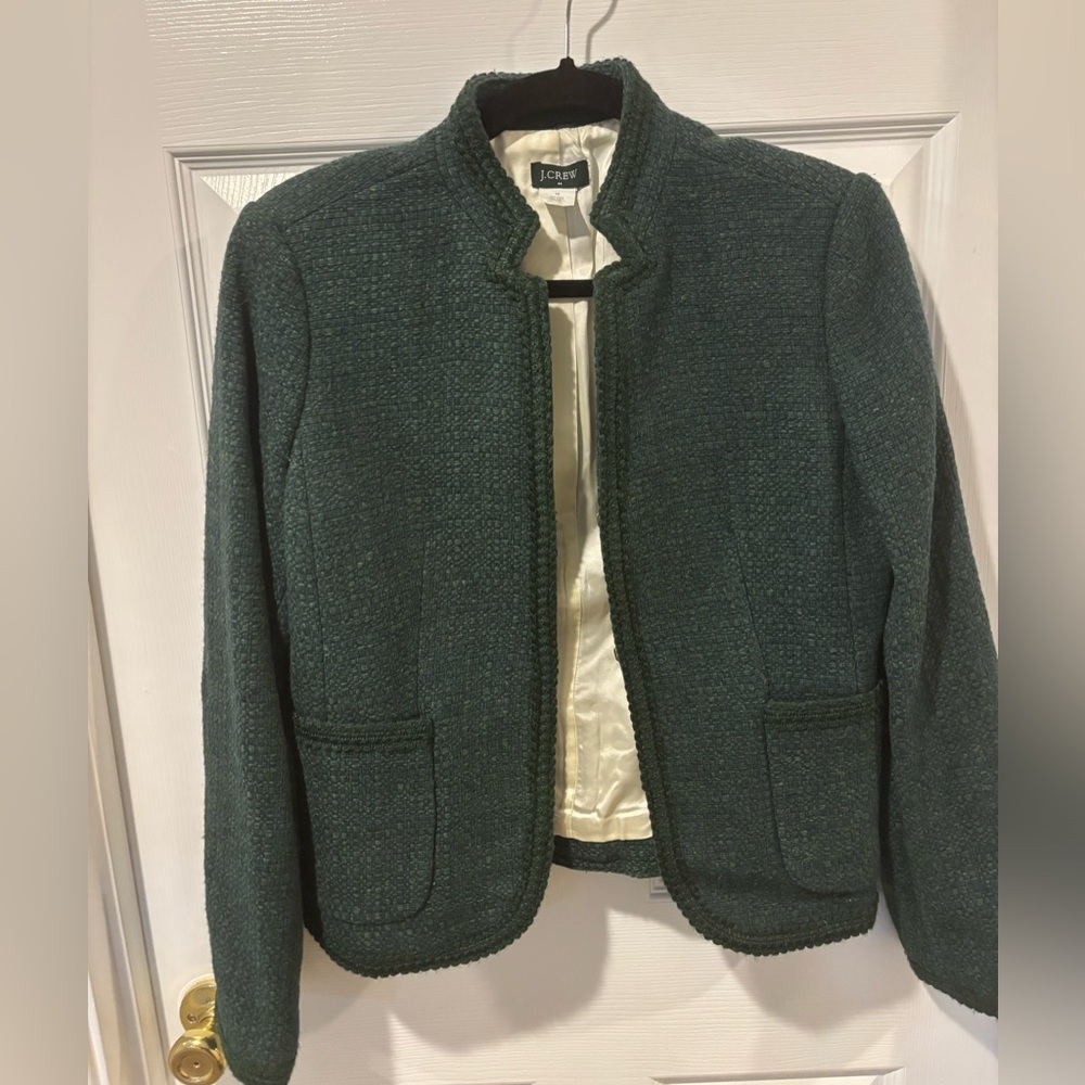 J. Crew Forest Green Textured Blazer